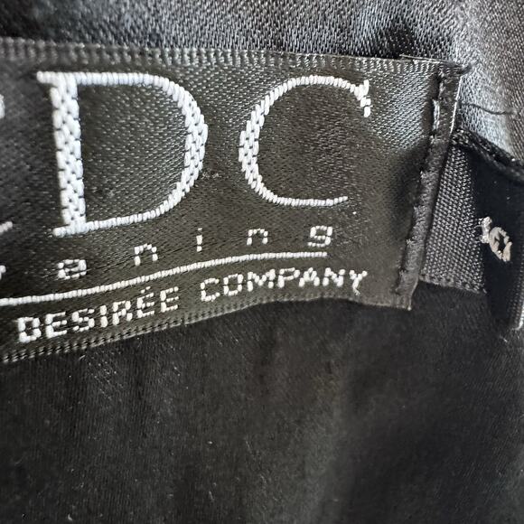 Vintage 90s Black Velvet Tuxedo Vest Dress Embellished Buttons Indie Goth Prom 6 - Picture 5 of 5